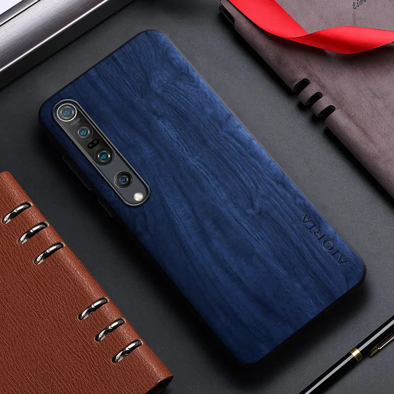 Funda para Xiaomi Mi 10 10T 9 9T 8 Pro A1 A2 A3 Lite Max Mix 3 funda de cuero con patrón de madera de bambú para mi 10 9 8 pro capa - imagen 3