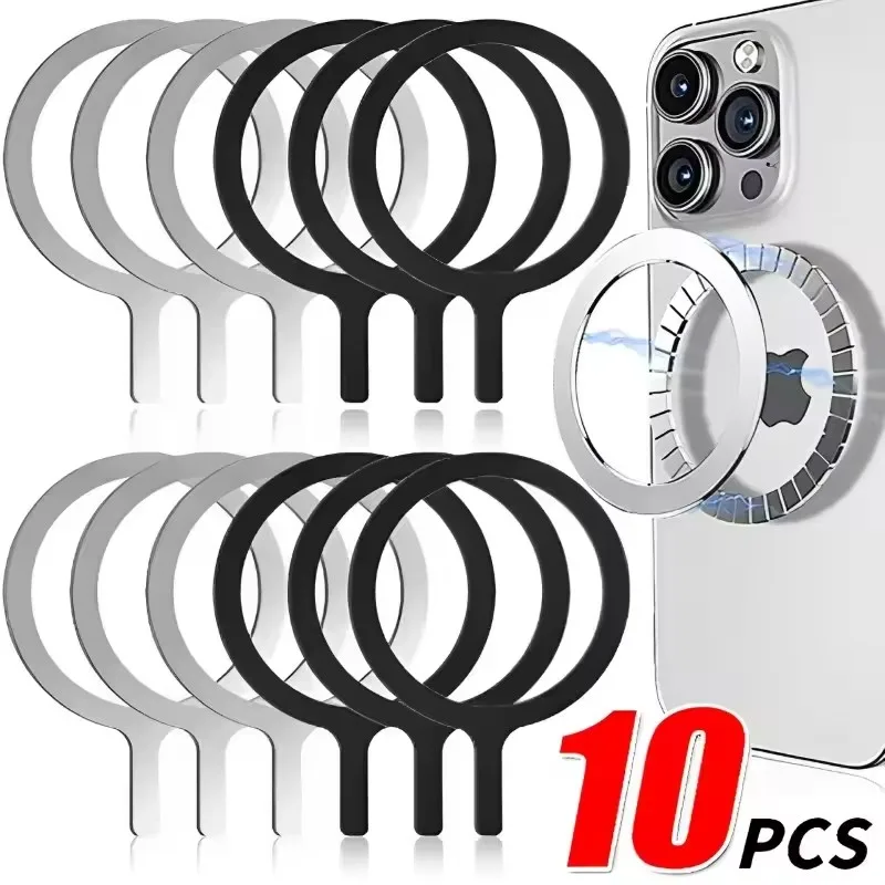 Anillo adaptador magnético adhesivo magnético Universal adecuado para Magsafe IPhone 16 15 teléfono de carga inalámbrica anillo redondo de placa de Metal - imagen 2
