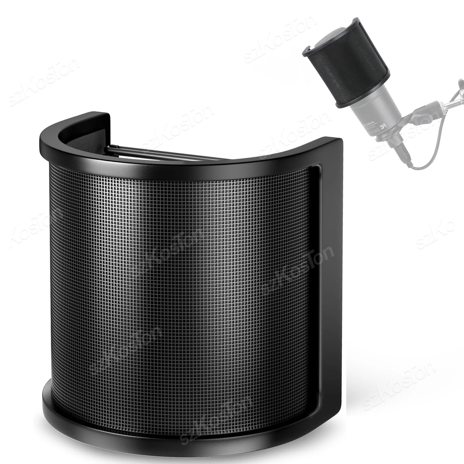 Micrófono de condensador con filtro Pop de malla metálica, protector de micrófono de estudio de grabación Compatible con micrófono AT2020 A6V AM6 K669