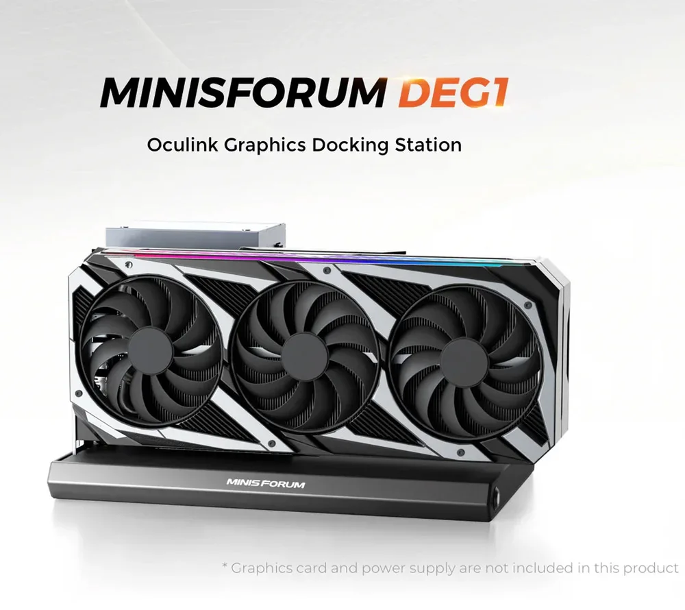 Estación de acoplamiento MINISFORUM DEG1 para UM890, compatible con fuentes de alimentación estándar ATX SFX, interfaz de expansión PCIe4.0x4, gráficos OCulink