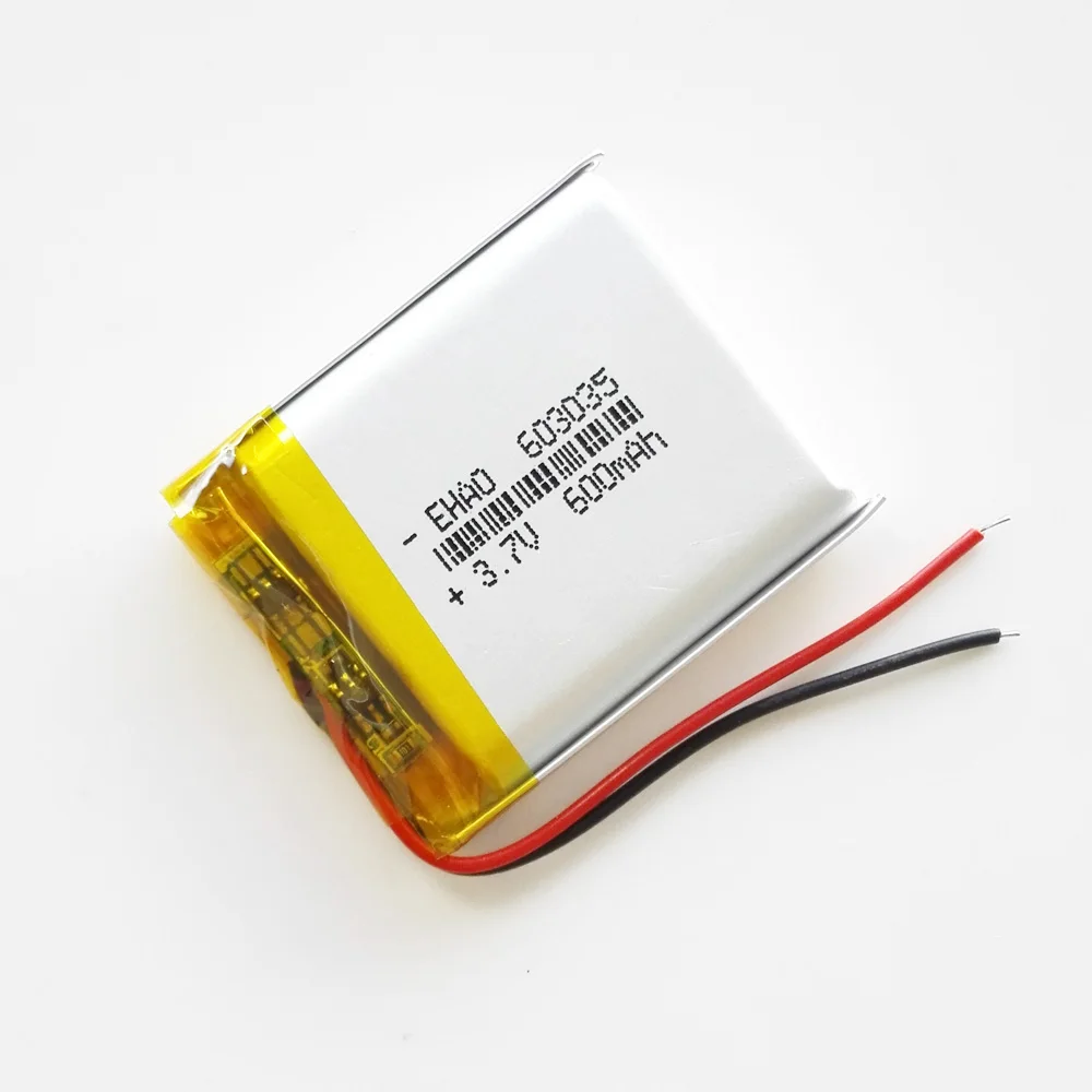 5 x Uds 3,7 V 600mAh LiPo batería recargable 603035 para Mp3 PAD DVD E-book auriculares Bluetooth reloj inteligente GPS - imagen 3