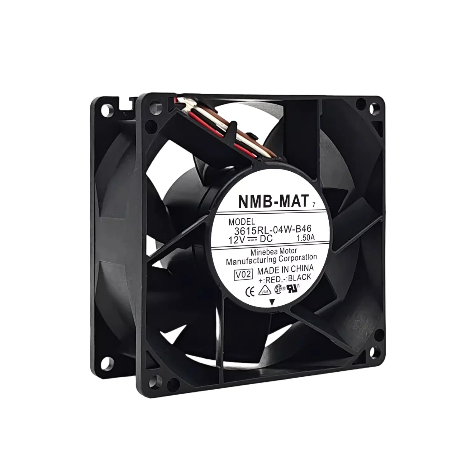 NMB 3615RL-04W-B46 Ventilador de refrigeración CC resistente al agua de 9 cm (92 mm), 12 V 1,50 A, alto flujo de aire, motor de larga duración para inversores, industrial - imagen 3