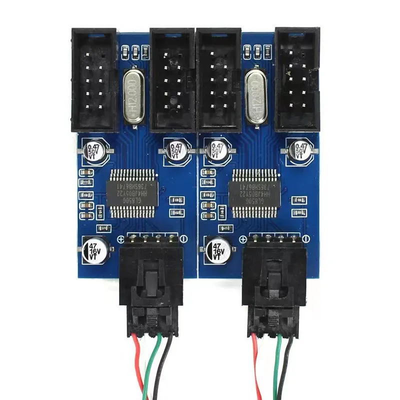 Divisor USB de 9 pines, placa base, interfaz hembra USB, divisor de cabezal, adaptador de Cable de extensión de 1 a 2, conectores HUB USB de 9 pines y 1 a 4 - imagen 2