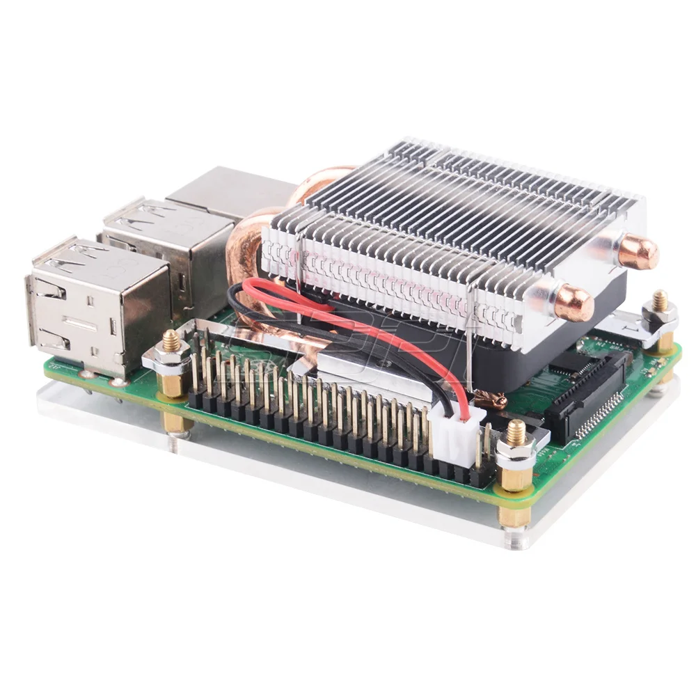 52Pi nuevo ventilador de refrigeración de CPU de torre de hielo de bajo perfil 4010 disipador de calor enfriador DIY para Raspberry Pi 4 B / 3B + / 3B - imagen 3