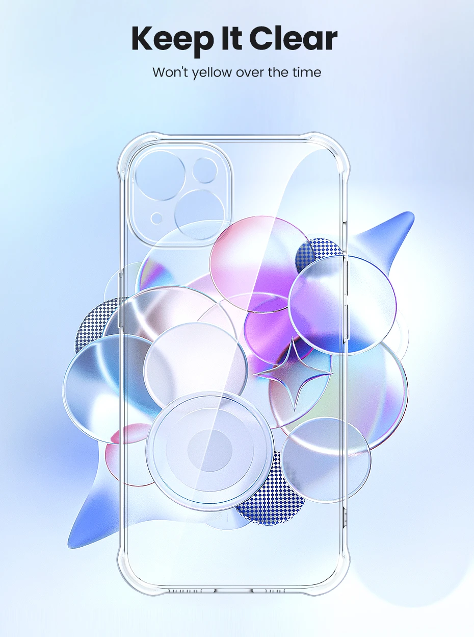 Una caja de teléfono con un diseño claro y un patrón azul y blanco