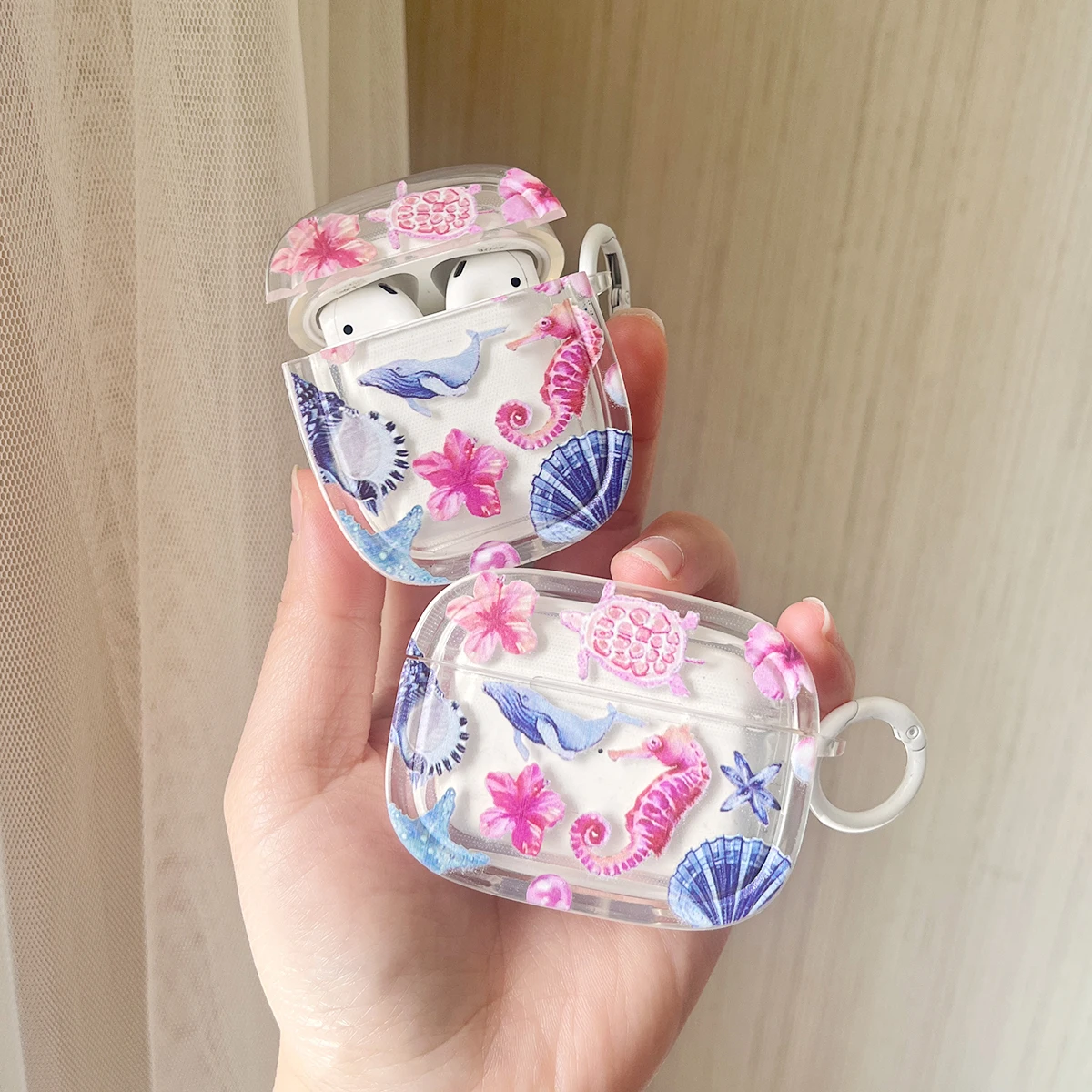 Funda Ocean de verano para Apple Airpods pro 2. ° caja de carga de auriculares inalámbricos Bluetooth para Airpods 2 3 4 1 funda protectora para auriculares - imagen 2