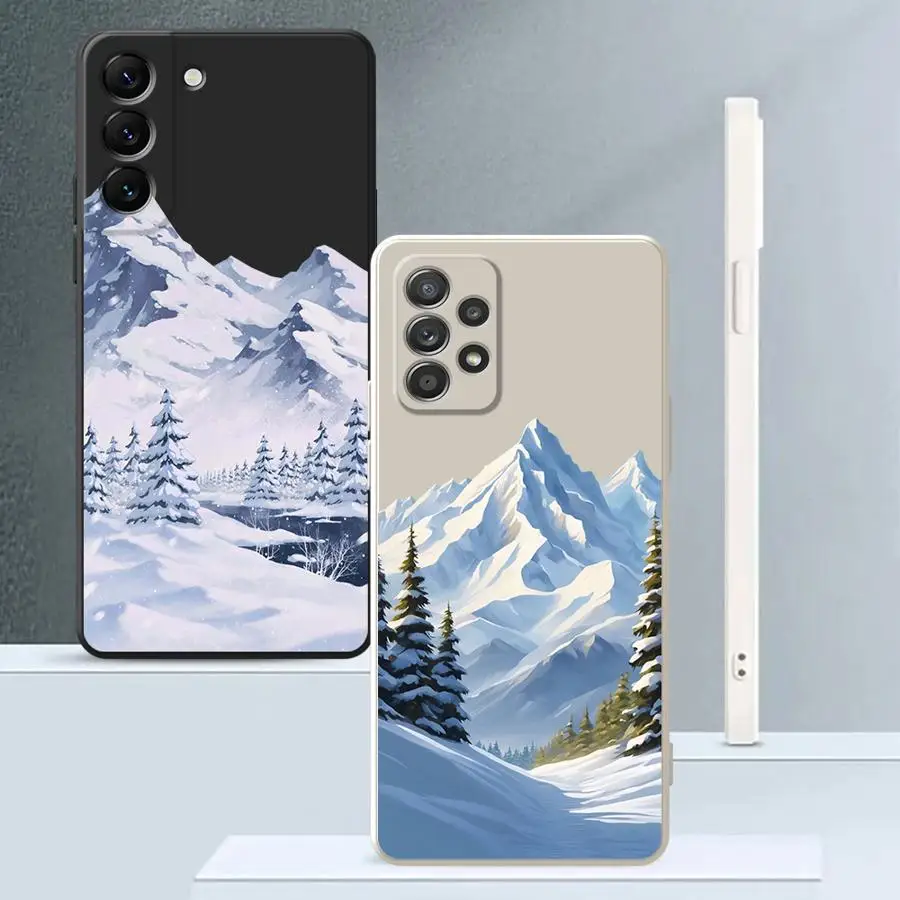 Feliz Navidad hermosa nieve de invierno funda suave de teléfono para Samsung Galaxy A16 A35 A13 A14 A11 A12 A36 A26 A24 A51 A34 A22