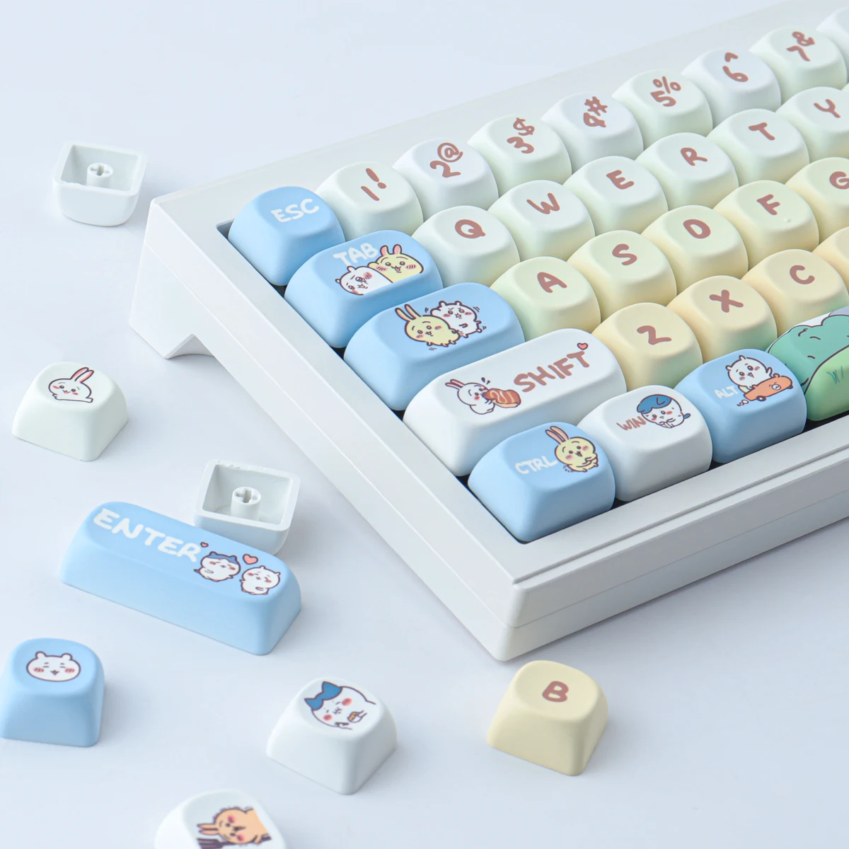 Teclas de ocho escotillas pequeñas de cómics, 145 teclas, Material PBT, perfil de cereza, DYE-SUB Wooting para teclado mecánico CHERRY MX Switch - imagen 5