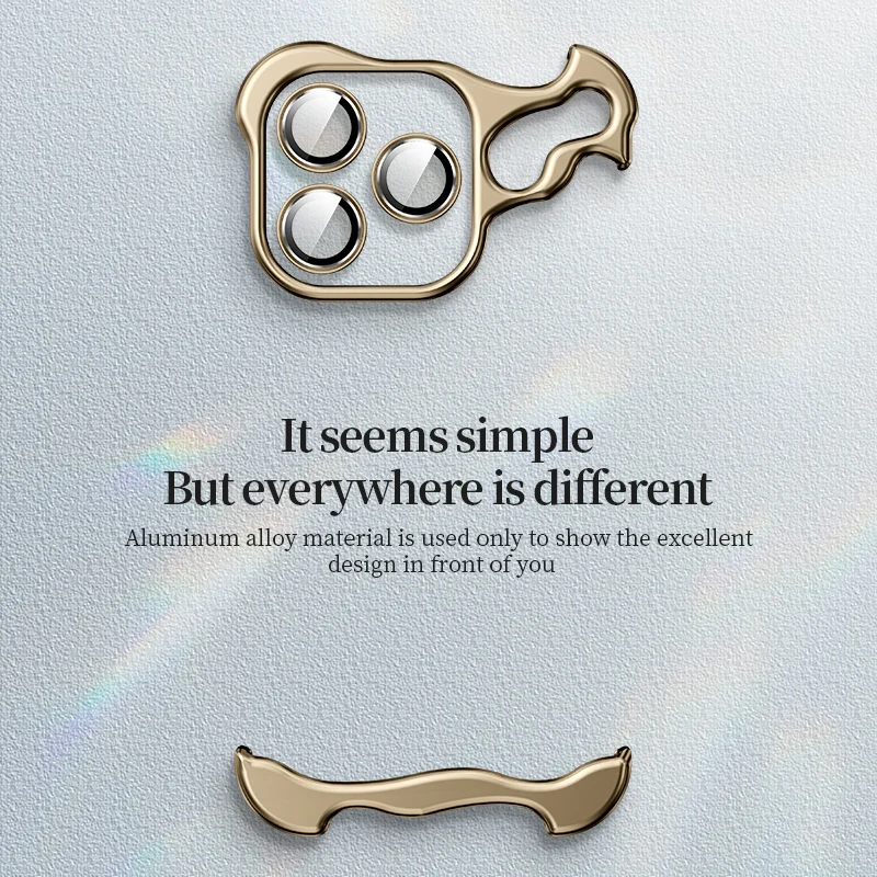 Desert-Protector de lente de cámara de titanio, funda parachoques para iPhone 16 Pro Max 15 Plus 14 16Pro, accesorios de protección sin marco - imagen 4