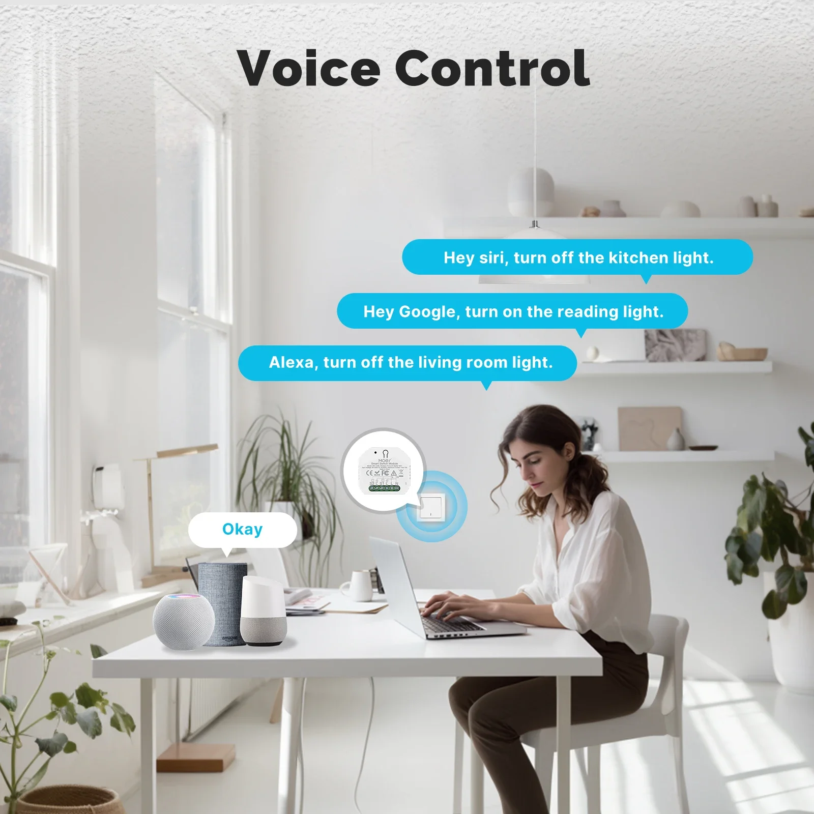MOES Matter-Módulo de interruptor WiFi Tuya, relé de automatización inteligente de 2 entradas, temporizador, aplicación remota, Control, funciona con Alexa, Google Home, Apple - imagen 5