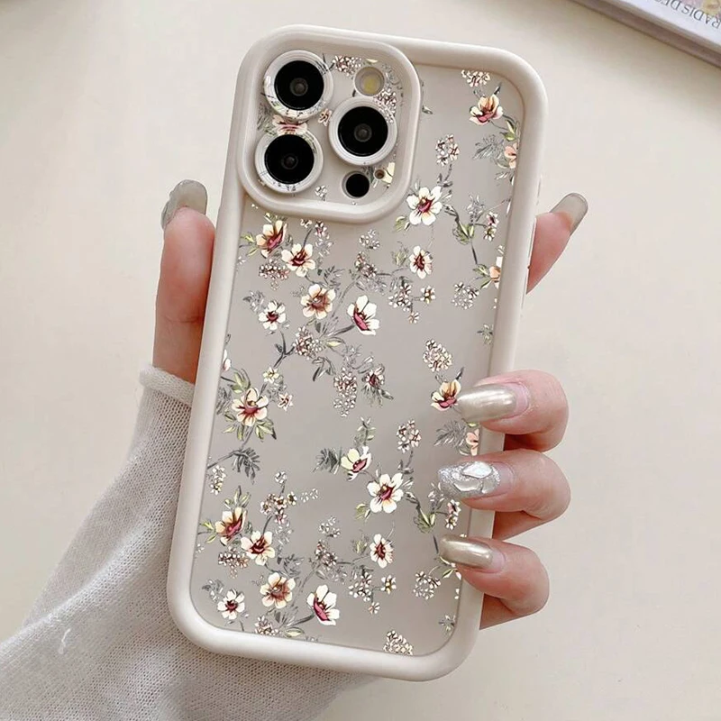 Funda de teléfono con patrón Floral clásico de verano para iPhone 16 15 14 13 12 11 Pro Max Plus 16E XR 8 7 Plus SE 2022 X XS Max cubierta mate