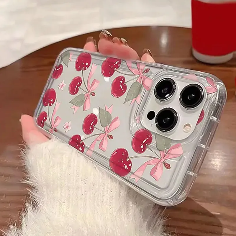 Funda de teléfono transparente con uvas de cristal de cereza roja para Xiaomi Redmi 13C 12C Redmi Note 13 12 Pro Plus 12S 11S 10S 11 10 9s funda suave - imagen 4