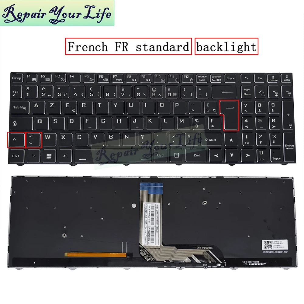 PT-BR Reino Unido Brasil alemán italiano francés teclado retroiluminado para Medion Erazer Crawler E10 E25 P20 NP70PNP-M MD61861 MD62364 MD62449