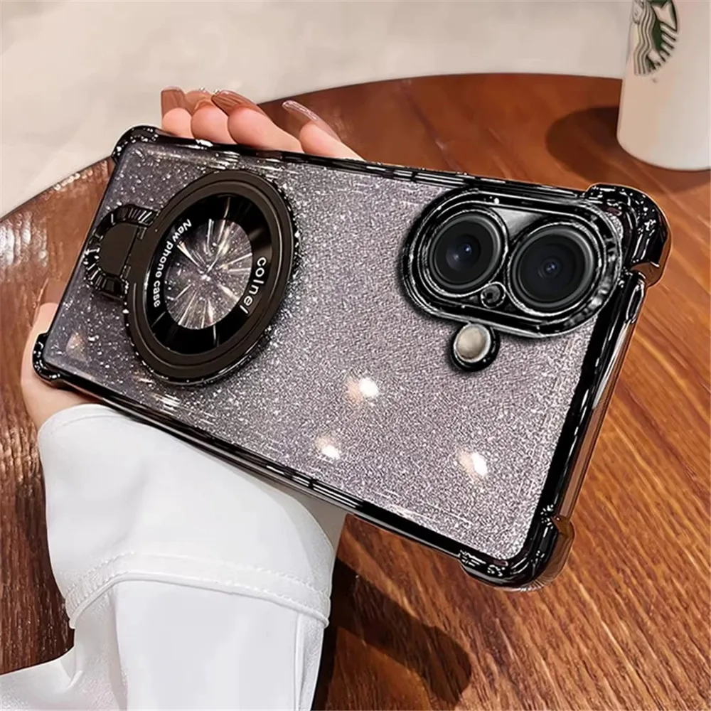 Funda chapada a prueba de golpes con brillo degradado para Xiaomi Redmi 14C 13C 12C 10C 9A 13 12 10 9 soporte magnético funda suave para teléfono - imagen 3