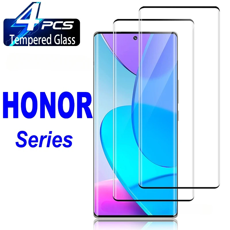 4 Uds 3D templado para Honor 5 Magic 4 Lite Ultimate X9a 80 70 60 50 Pro X40 Protector de pantalla película de vidrio