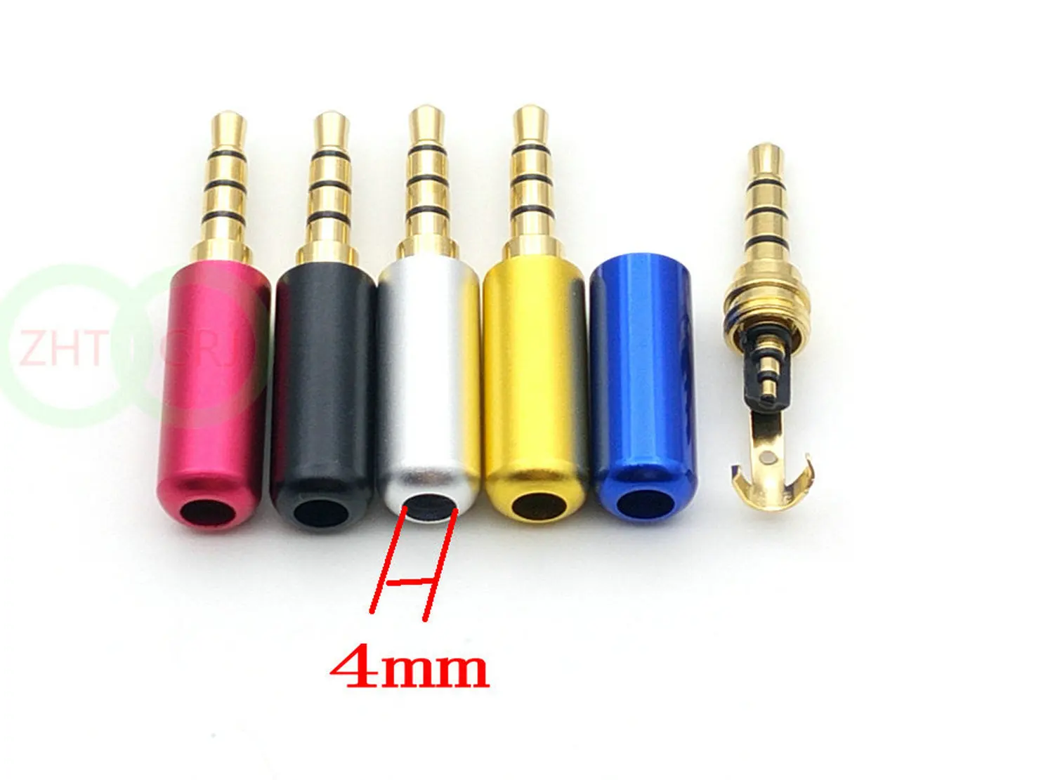 Carcasa de aluminio de 100 piezas para reparación de 4 polos, 1/8 ", 3,5mm, Cable de conector para auriculares, carcasa de aluminio para Audio - imagen 3