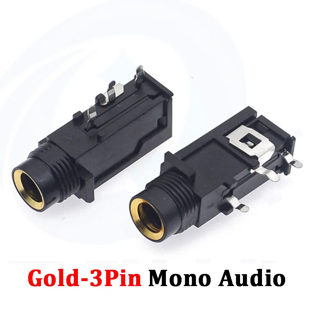 Conector de micrófono de doble canal, conector de Audio recto, 5 piezas, 6,35mm/6,5mm, chapado en oro, 3 pines, 4 pines, Mono, 6,35/6,5 - imagen 2