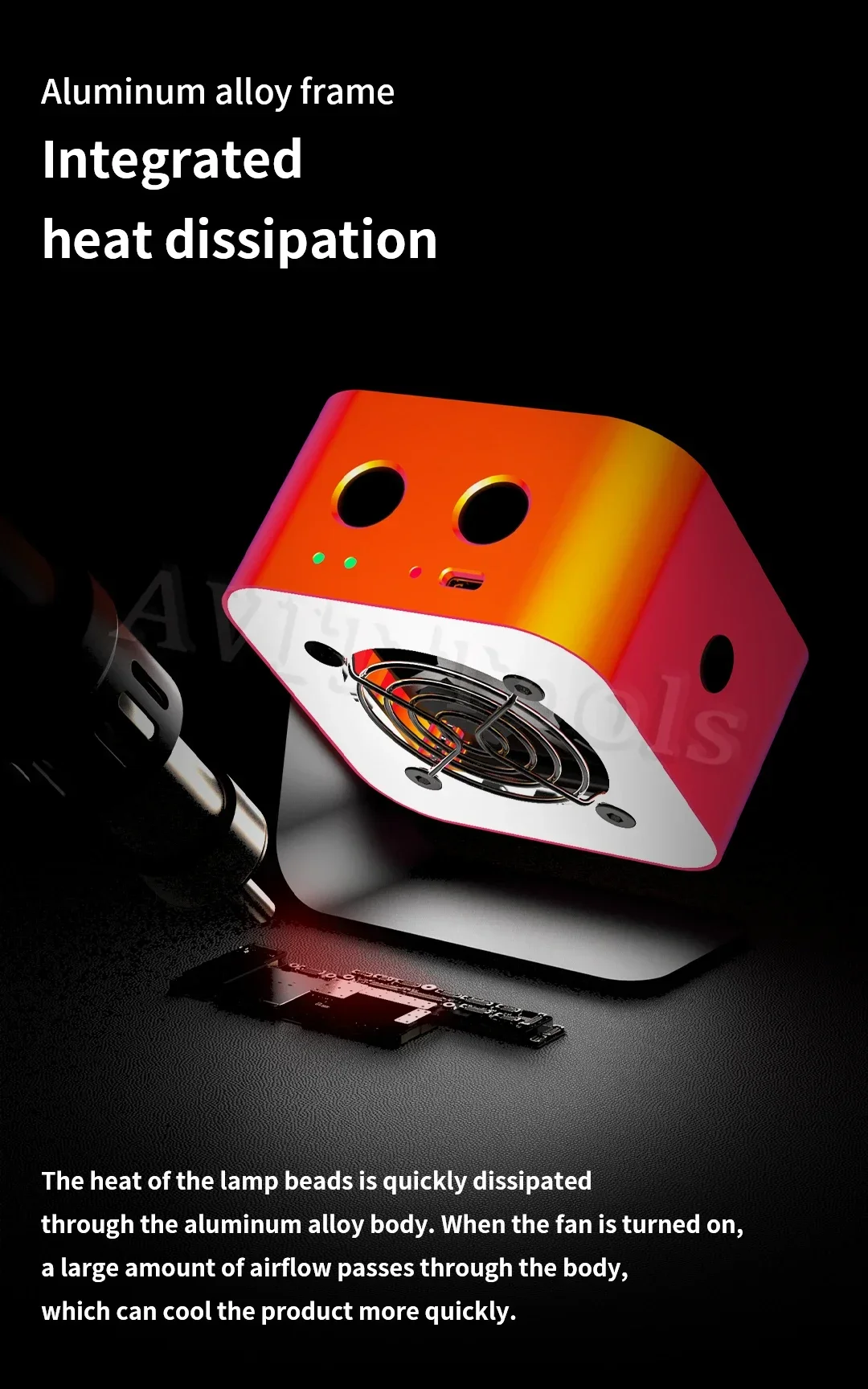 Lámpara de mantenimiento avanzada 3 en 1, 18 tipos, iluminación concentrada, ventilador de escape para fumar, reparación de placa base de teléfono y disipación de calor - imagen 2