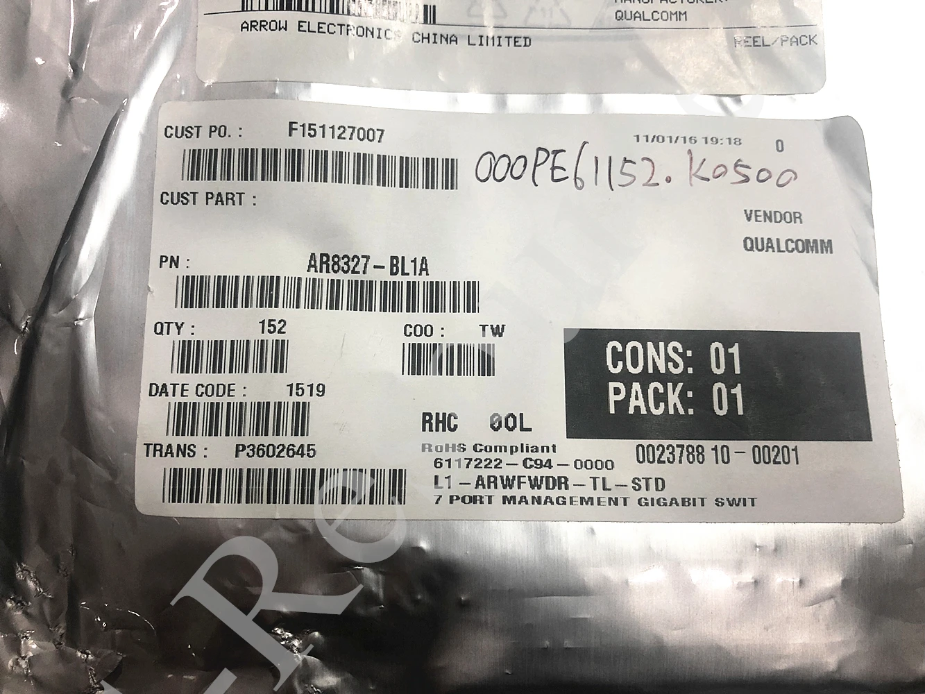 Nuevo Original AR8327-BL1A QFN-148 interruptor enrutador inalámbrico Chip IC circuito integrado microordenador de un solo Chip - imagen 4