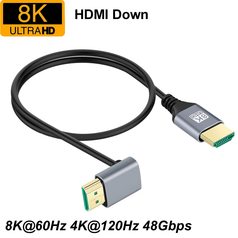0,5 M Nylon HD 8K @ 60Hz 4K @ 120Hz 48Gbps Ultra HDR V2.1 1080P HDMI macho arriba/izquierda/derecha/abajo Cable de extensión para HDTV PS4 Switch para - imagen 2