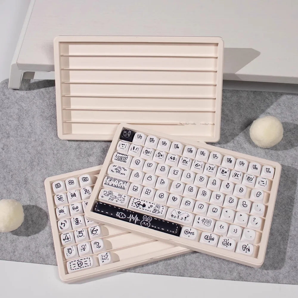 Caja transparente para teclas, caja de almacenamiento para teclas de teclado mecánico, color blanco leche/rojo/verde, caja de almacenamiento apilable de plástico a prueba de polvo - imagen 2