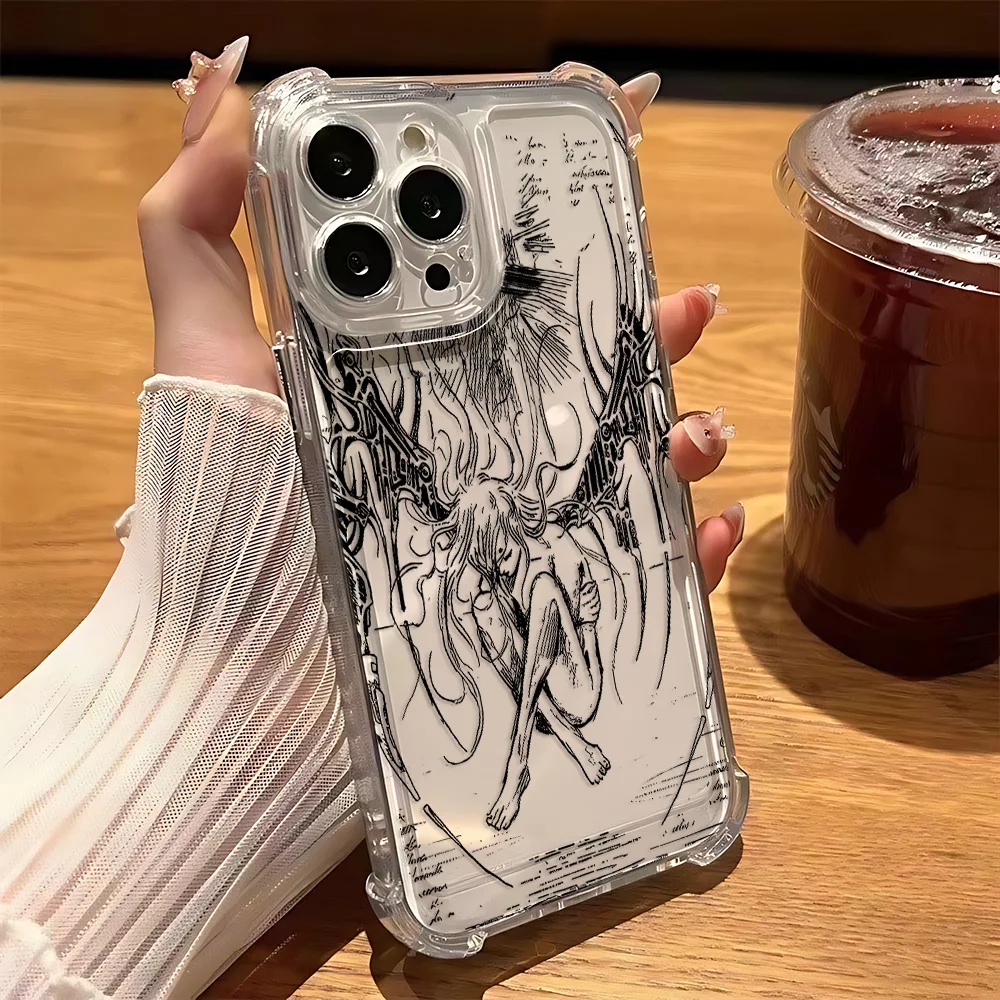 Funda de teléfono de lujo Black Angel Death Demon para vivo V40 V30 V29 V27 V25 V23 Y02 Y50 Y76 Y38 Y28 Y78 Y36 Y27 Y35 Pro 4G 5G - imagen 5