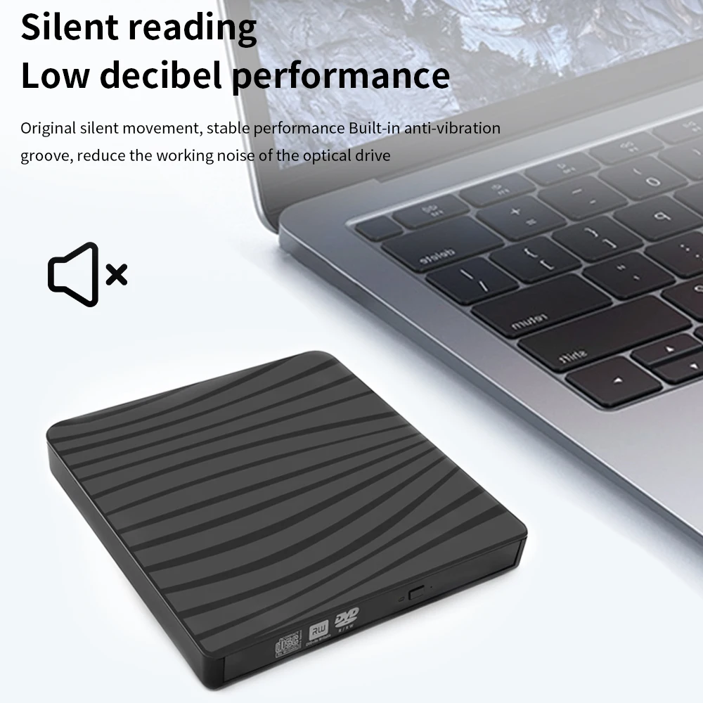 TISHRIC tipo C USB 3,0 reproductor de CD y DVD externo RW DVD CD escritor unidad grabadora lector unidad de CD de DVD externa para ordenador portátil de escritorio - imagen 5