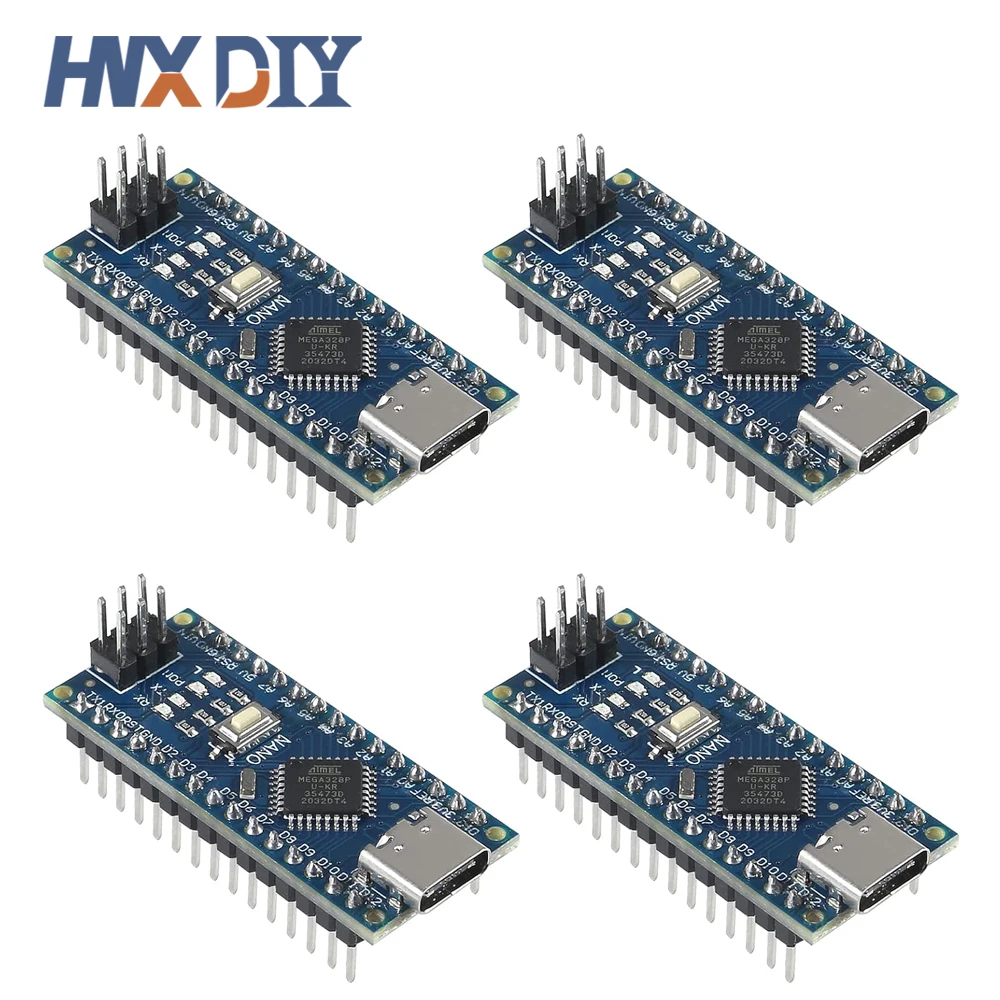 4 Uds Mini/tipo-c/Micro USB Nano 3,0 Atmega328P controlador Compatible placa para arduino CH340 controlador USB 16Mhz ATMEGA328P