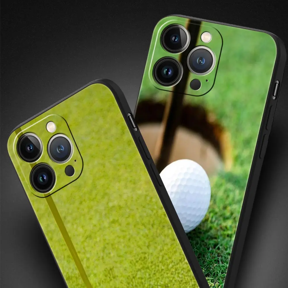 Funda de teléfono de lujo para deportes de Golf, funda negra de TPU suave para iPhone 17 Air 16 Plus 13 15 14 12 11 Pro MAX 7 8 SE - imagen 3