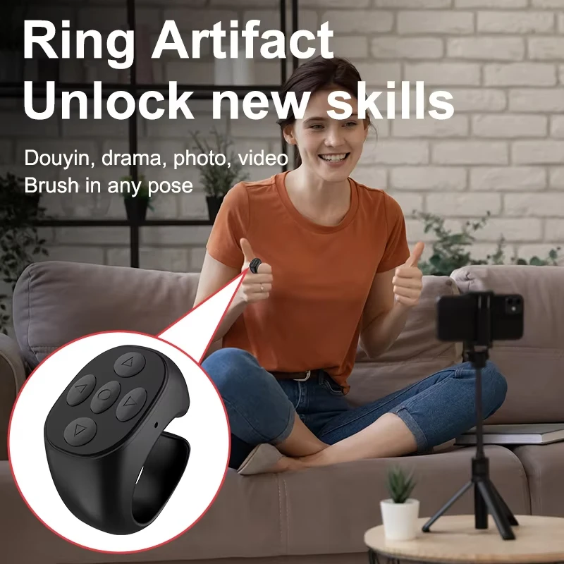Anillo inteligente para la yema del dedo, ratón con Control remoto, inalámbrico, Bluetooth, móvil, Selfie, vídeo, volteador de página automático, navegación - imagen 5