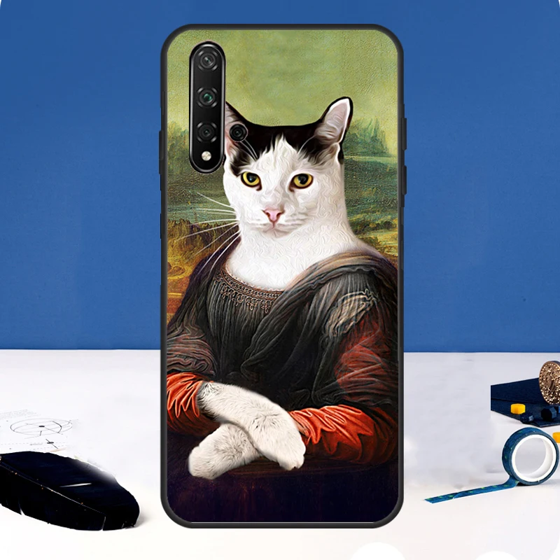 Funda estética artística de gato divertido para Huawei Nova 3i 7i 8i 11i 12i 9 10 SE Y60 Y61 Y70 Y72 Y73 Y90 Y91 P20 P30 P40 Lite - imagen 2