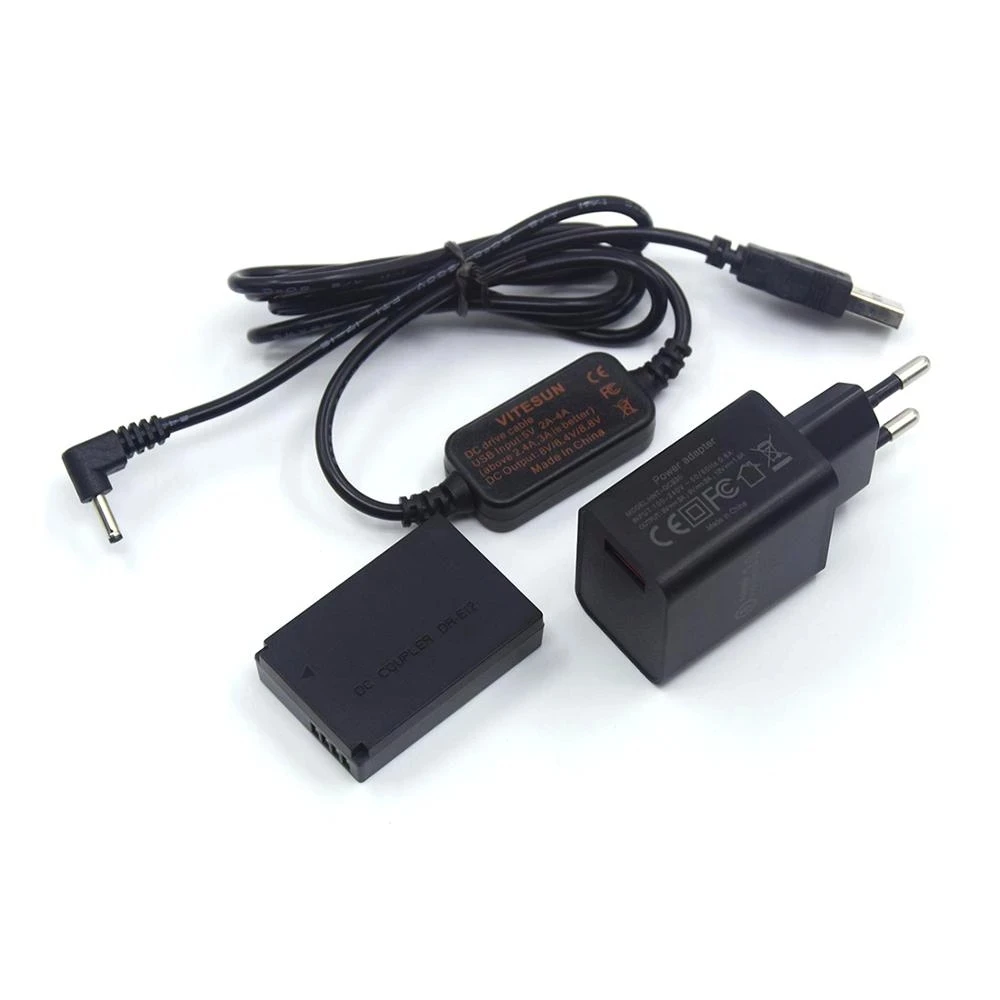 Acoplador de CC DR-E12 batería falsa, adaptador de cargador USB QC3.0, Cable USB de LP-E12 para cámara Canon EOS M2, M10, M50, M100, M200 - imagen 3