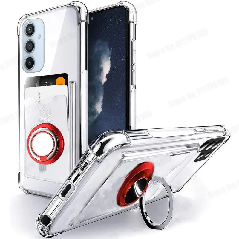 Funda transparente con anillo para Samsung A54, A34, A24, A13, 5G, A33, A53, A73, A02, A12, A72, A52, carcasa trasera a prueba de golpes - imagen 2