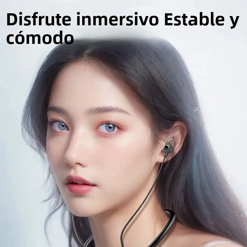 Auriculares inalámbricos con banda para el cuello, Auriculares Bluetooth con micrófono, batería larga, Auriculares deportivos de alta calidad para tarjeta TF - imagen 4