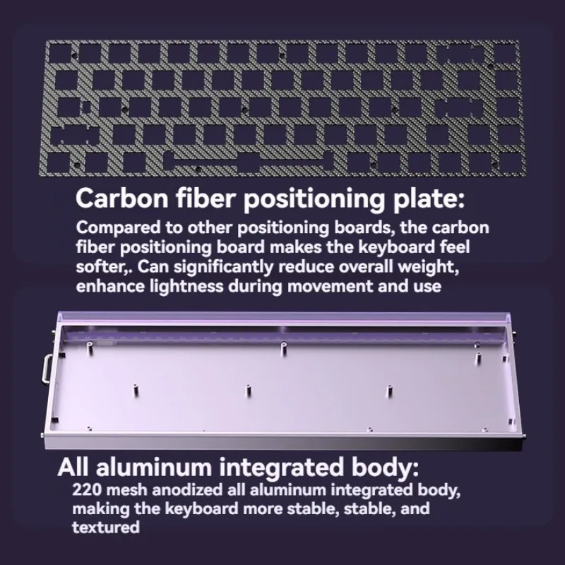 AULA Hero68 Mini teclado con interruptor magnético personalizado con cable RGB 8KHz tasa de retorno teclado mecánico ergonómico para juegos de perfil bajo - imagen 2