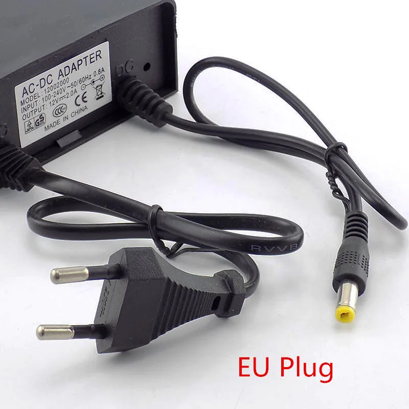 Adaptador de fuente de alimentación para cámara CCTV, cargador impermeable para exteriores, enchufe EU US, AC/DC 12V 2A 2000ma - imagen 4