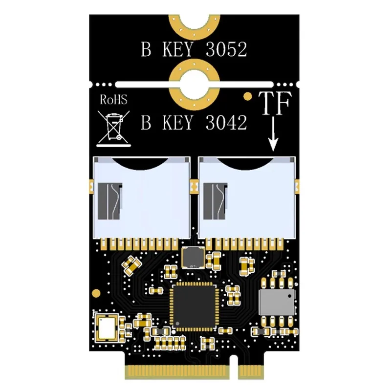 Placa adaptadora M.2 B-KEY a doble TF, velocidad 100 - 160M/S, compatible con llave - B USB3.0, intercambiable en caliente, diseño estable y de buen rendimiento - imagen 5