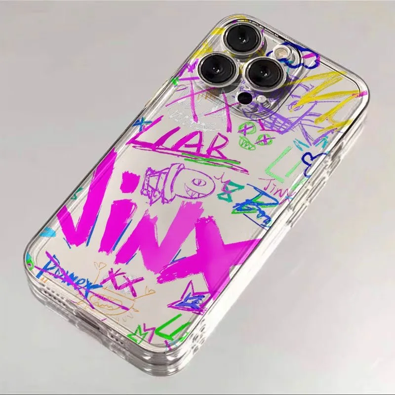 Funda de teléfono con logotipo de Graffiti Jinxs para Samsung A16 A06 A55 A35 A25 A15 A05 A54 A34 A24 A14 A04 A13 A53 A33 contraportada transparente de TPU - imagen 2
