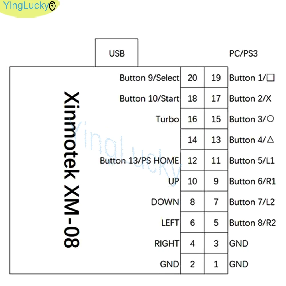 XINMOTEK XM-10/08 PS3 /PC /Raspberry Pi /Android Placa Micro USB Arcade Zero Delay juego Joystick controlador de botón con Cable - imagen 2