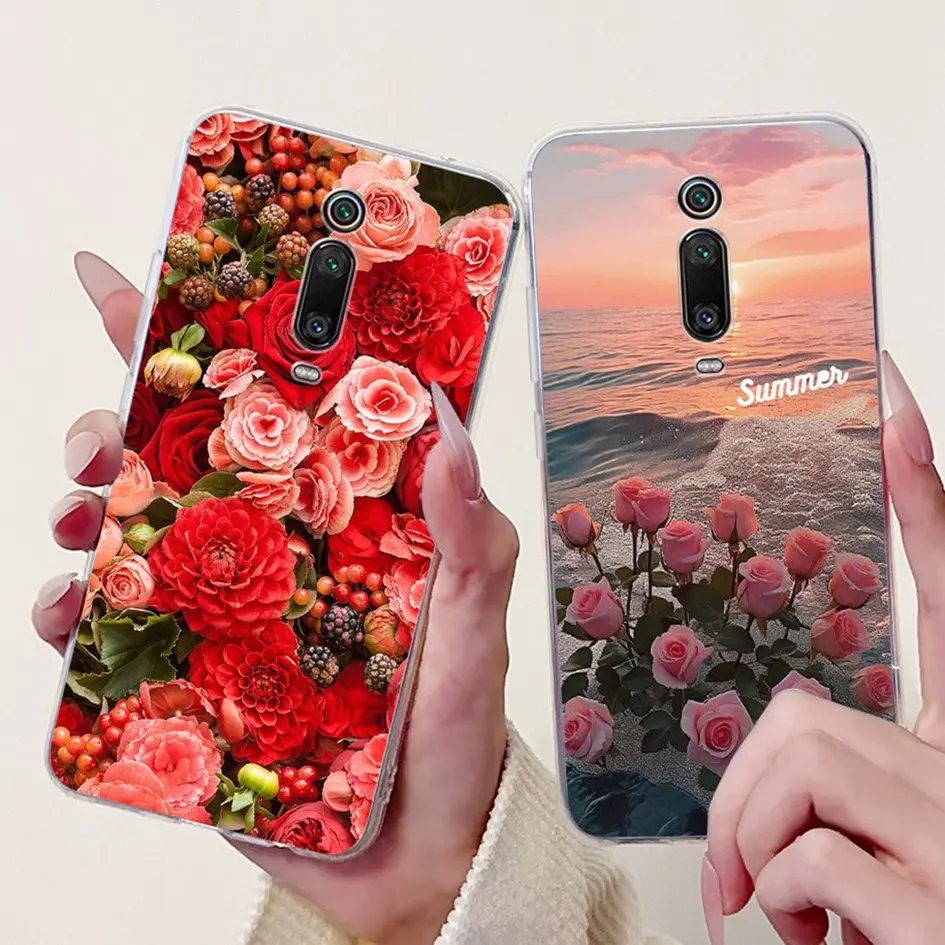 Para Xiaomi Mi 9T Funda moda flor Funda a prueba de golpes para Xiaomi Mi 9T Pro Redmi K20 Funda para RedmiK20 Pro Mi9T parachoques de silicona
