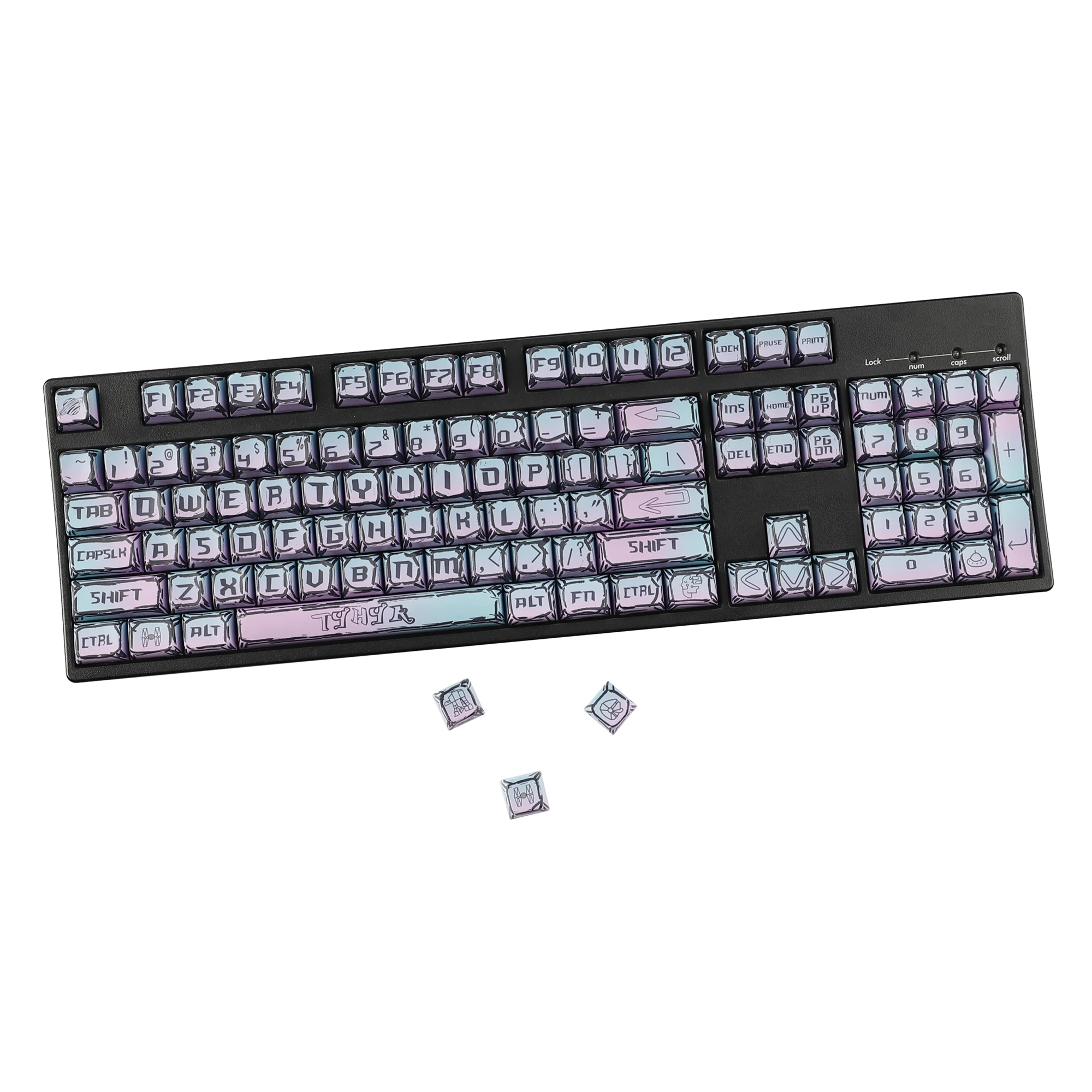 YMDK-teclas Punk con gradiente de 126 teclas, teclas Cherry MDA Profile Dye Sub PBT para teclado mecánico MX 61/64/75/84/87/100/104/108 - imagen 2