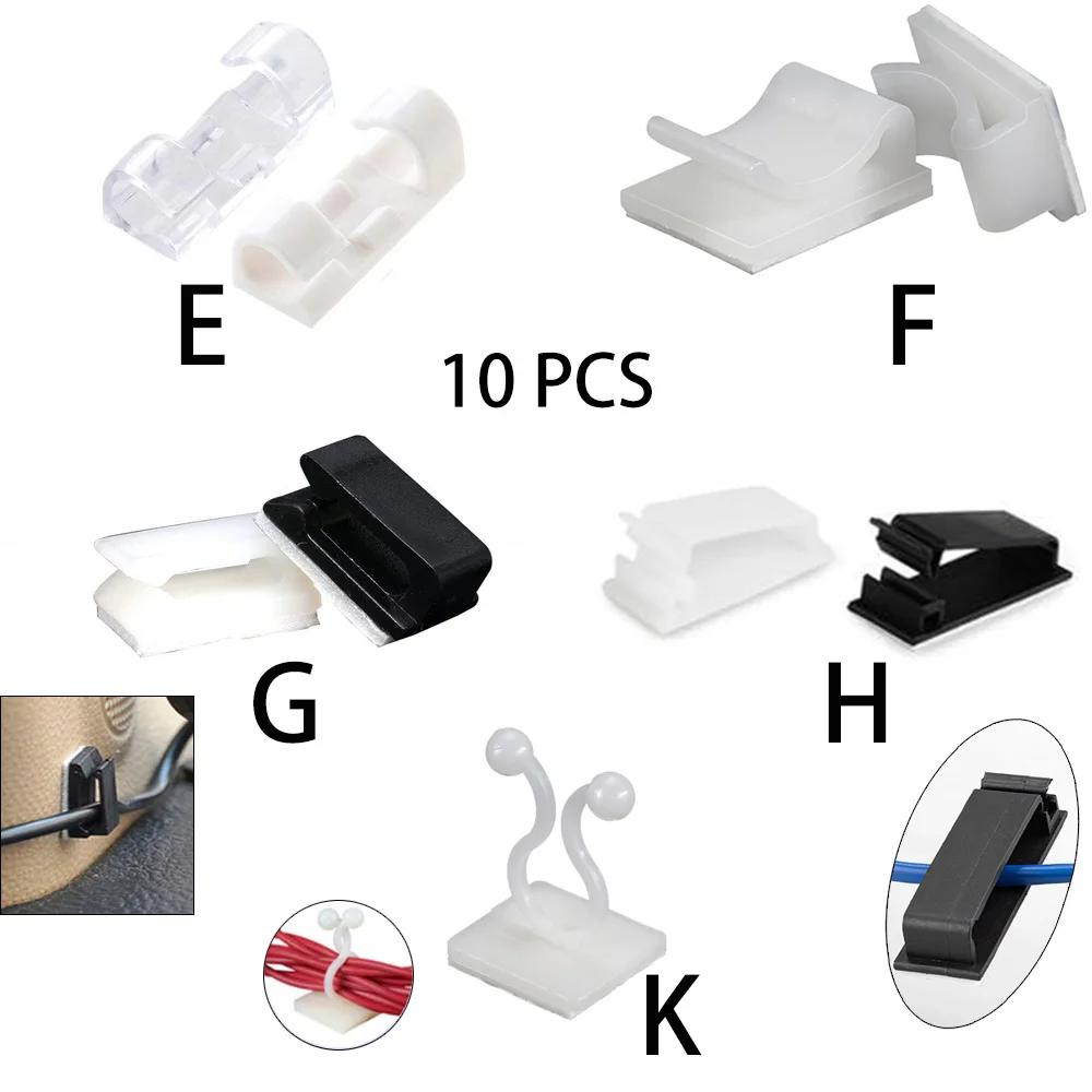 Organizador de Cables de cargador de 10 piezas, enrollador USB, Clips de escritorio, soporte de cables de gestión para ratón, auriculares, accesorios de Cable de escritorio