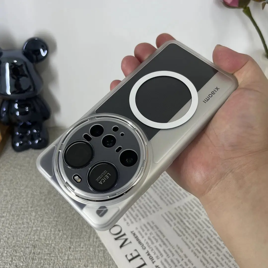 Para Xiaomi Mi 15 Ultra funda suave transparente lente magnética funda protectora trasera para Xiaomi Mi 15 14T 13T Pro Ultra Shell