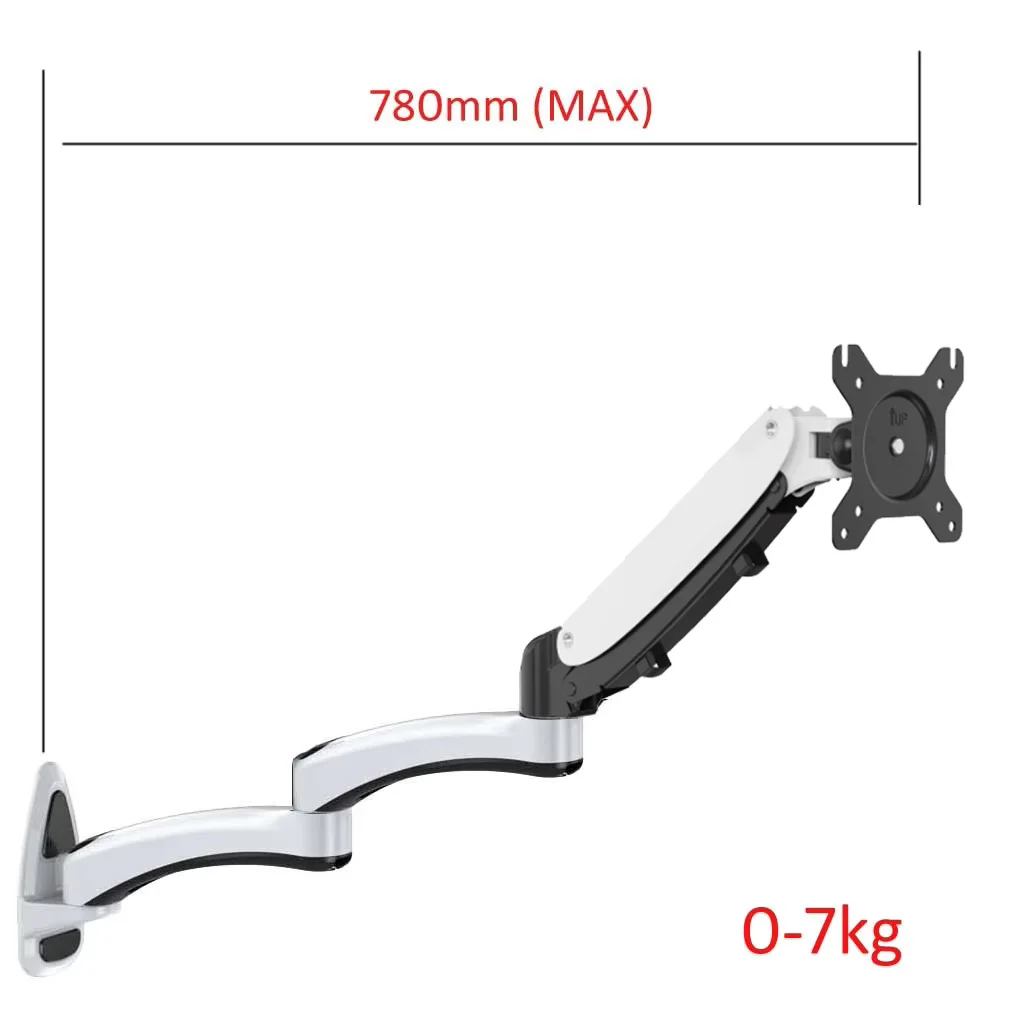 Soporte de Pared TV 15-27" Extensible Giratorio con Resorte de Gas - imagen 3