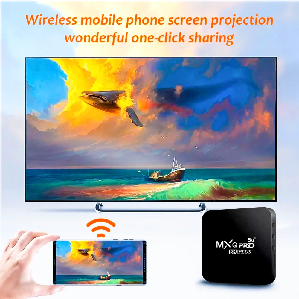 MXQ Pro Caja de TV inteligente Android12 8K con H3 2.4/5G Doble WIFI 3D Reproductor multimedia de video Cine en casa TV Para decodificador 2025 - imagen 3