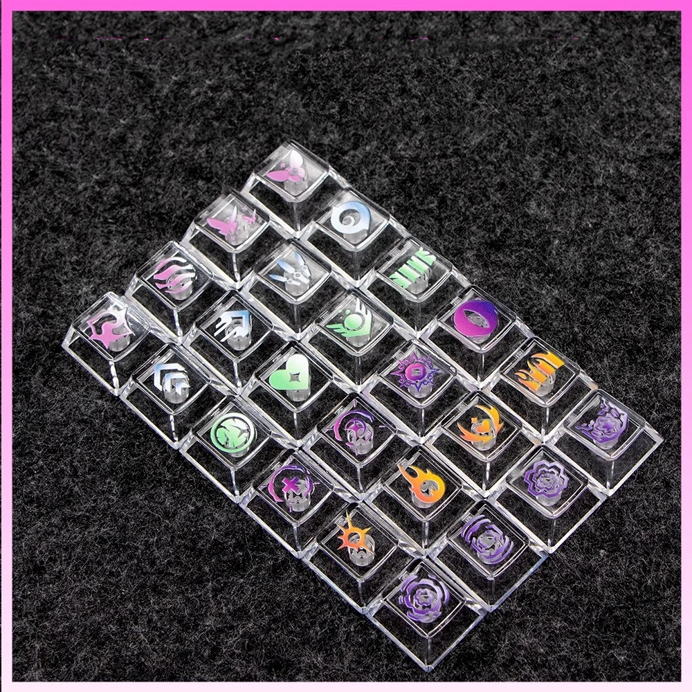 4 teclas/paquete VALORANT Hero Skill Keycaps Material de PC tapas de teclas translúcidas perfil de cereza retroiluminado Keycap Jett Smoggy Reyna Sage
