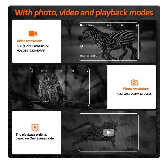 [Genuino] Binoculares de visión nocturna Gtmedia N4 con Zoom 5x 1080p Grabación de vídeo 2000mAh Gafas nocturnas de visión infrarroja recargables - imagen 5