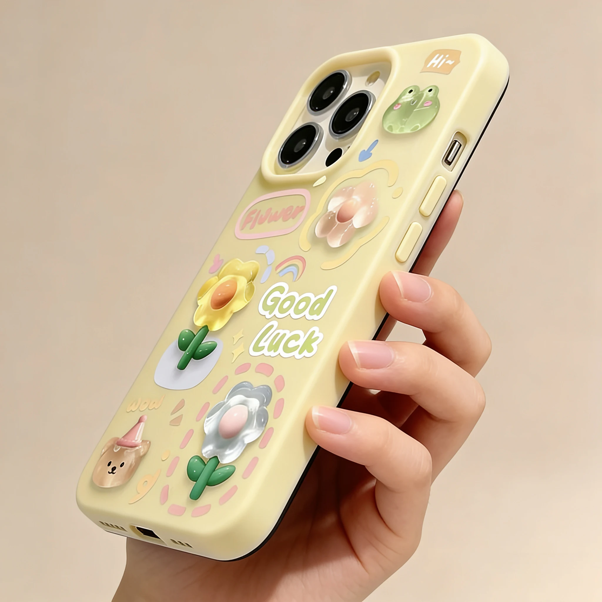 Y2K-funda con cadena de flores y oso de rana 3D para Infinix Hot 60 50 Pro 40 Note 50x50s 40 Smart 10 Plus GT 30PRO, cubierta mate - imagen 5