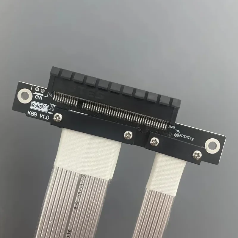 Cable chapado en plata PCI-E Riser PCIe 8X Cable PCI Express Riser Card PCIe X8 X8 4,0 GEN4 Cable de extensión placa base GPU extensor - imagen 5