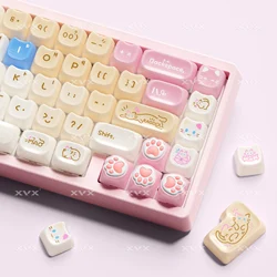 XVX Teclas rosas para teclado mecánico, perfil MAO y gato coreano